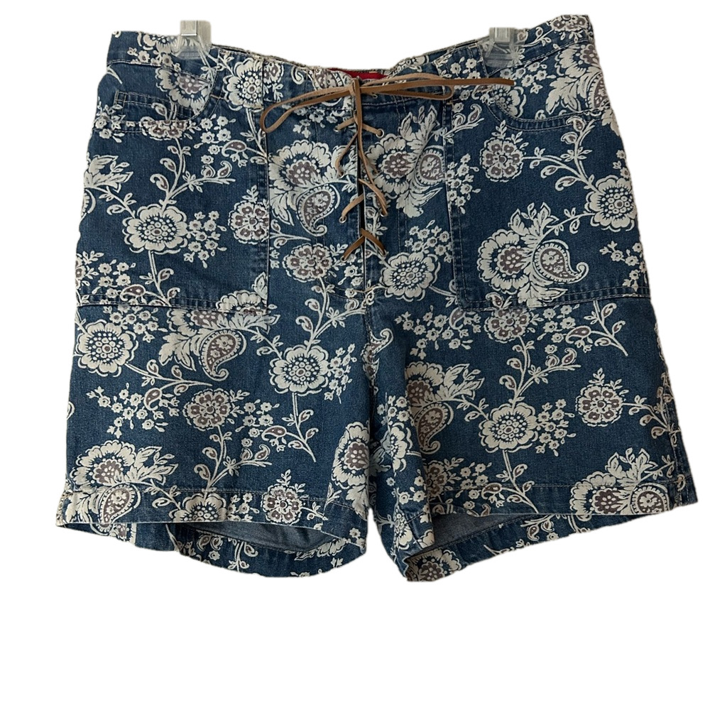 Vintage Gloria Vanderbilt Women's Paisley Denim Shorts Size 12